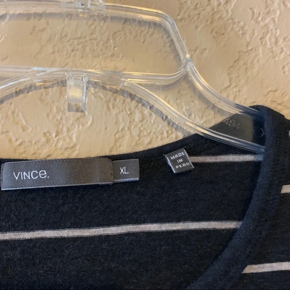 Vince Striped Dolman Long Sleeve Button Up T-Shirt
